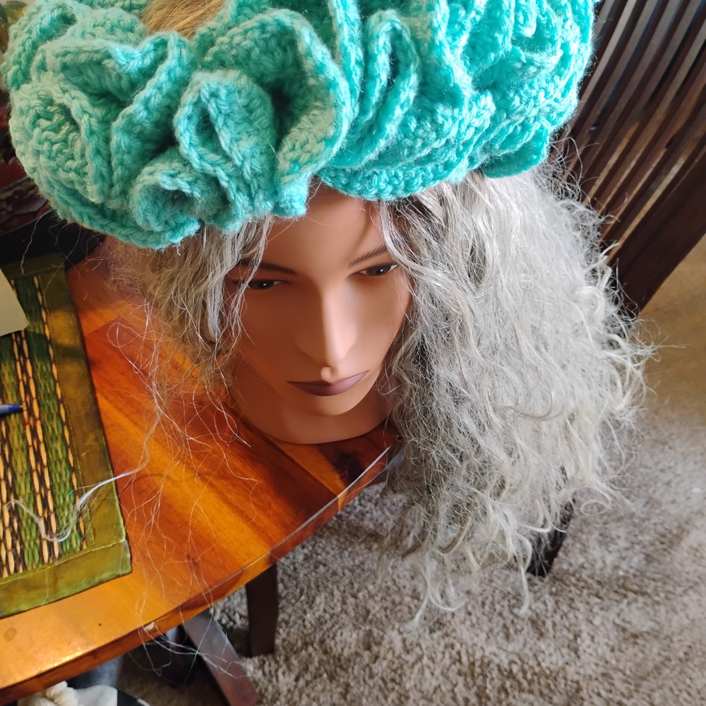 Turquoise Knitted Headband Halo
